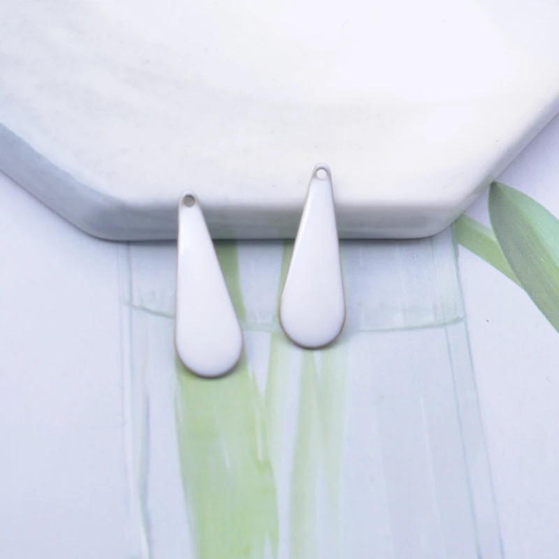 30 Stück Kupfer-Emaille Wassertropfen-Anhänger Beidseitig Emailliert Anhänger DIY Schmuck Ohrring Herstellung – Detail 7