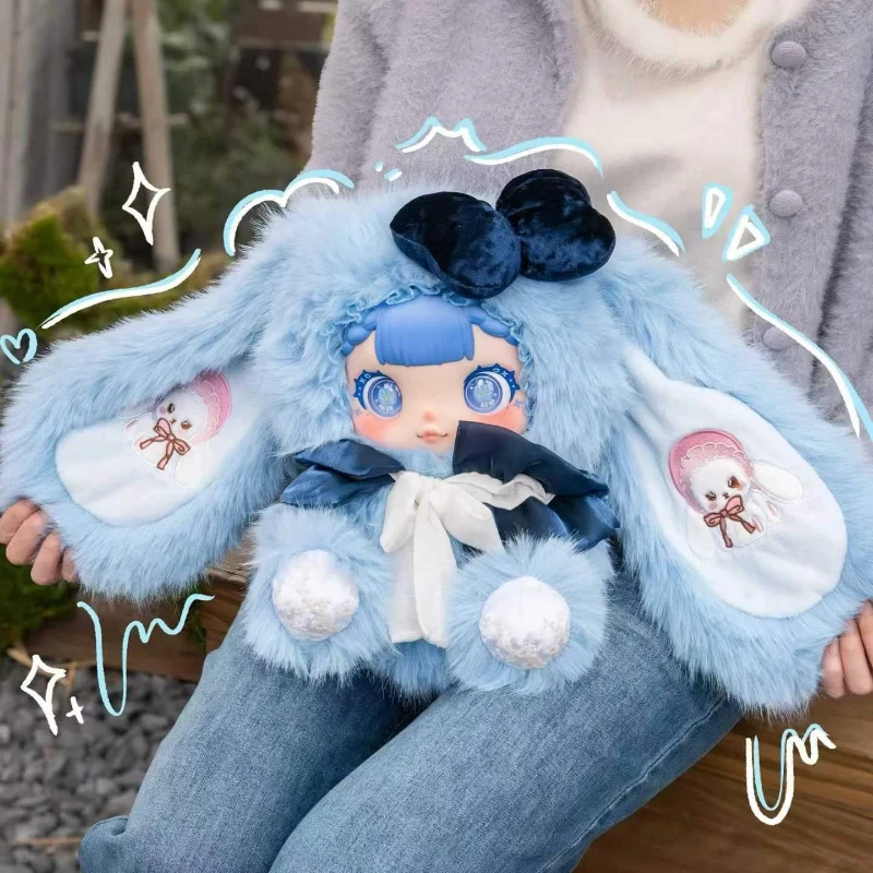 

Коллекционная плюшевая кукла Gigi 600% Mystery Style в виниловом корпусе, с пушистыми кроличьими ушками, милая настольная фигурка, подарок для девочек на праздник