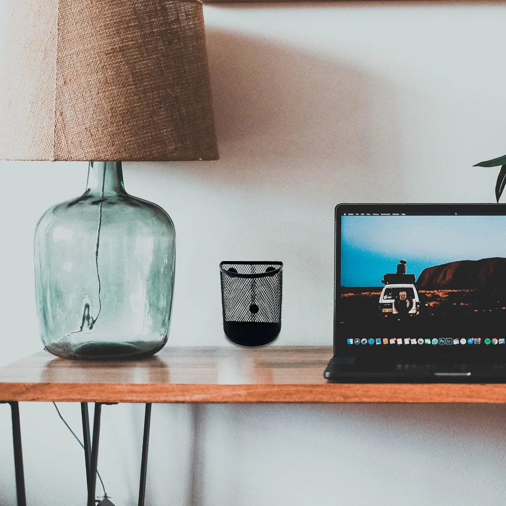 

2Pcs Magnetic Pencil Holder Iron Pen Organizer Smooth Desktop Mesh Storage Organizer for Stationery Pens Pencils Office Home Use