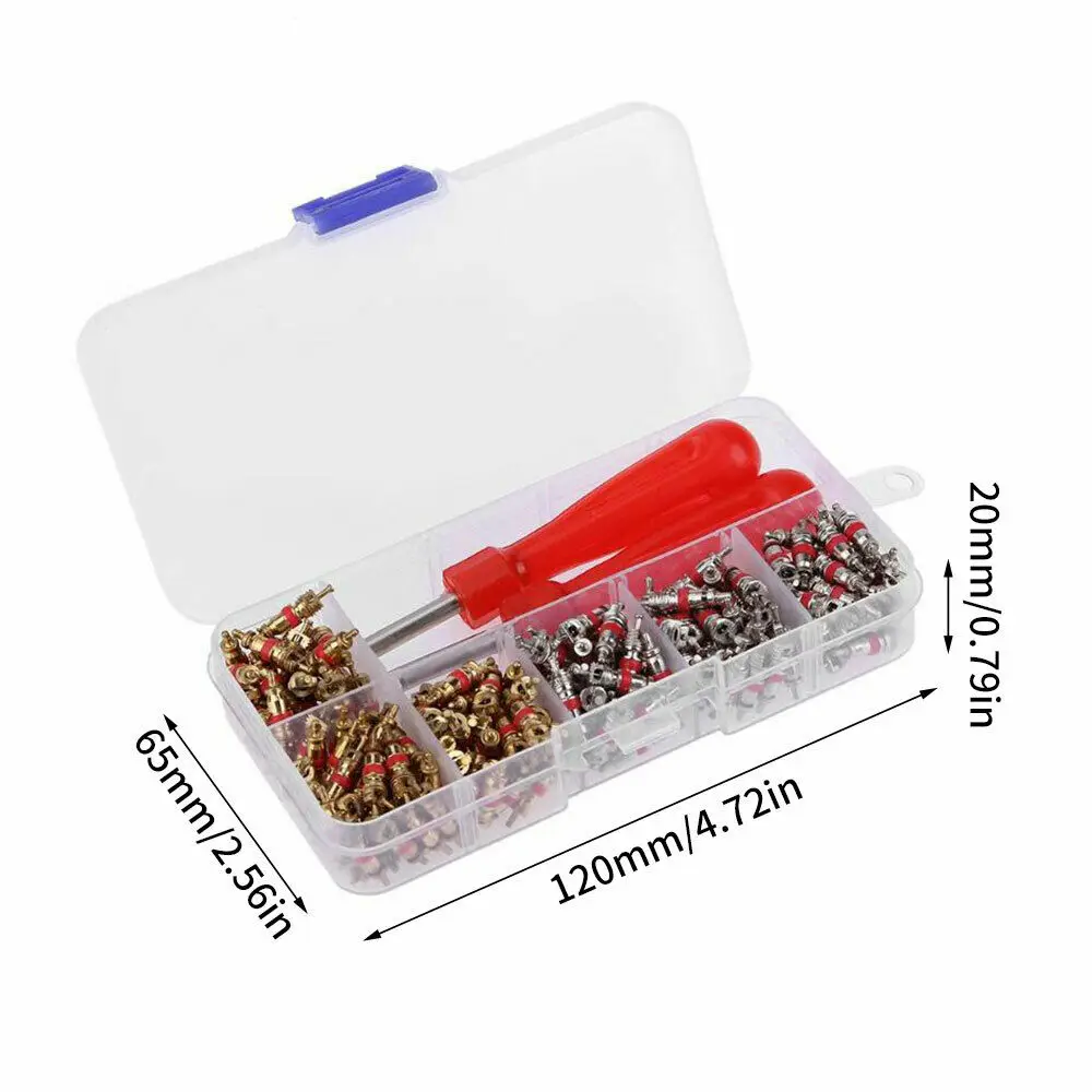

242Pcs Car Air Conditioner Valve Cores Assortment A/C AC Shrader Valve Core & Tool R134 R12 HVAC Valves Kit Auto Accessories