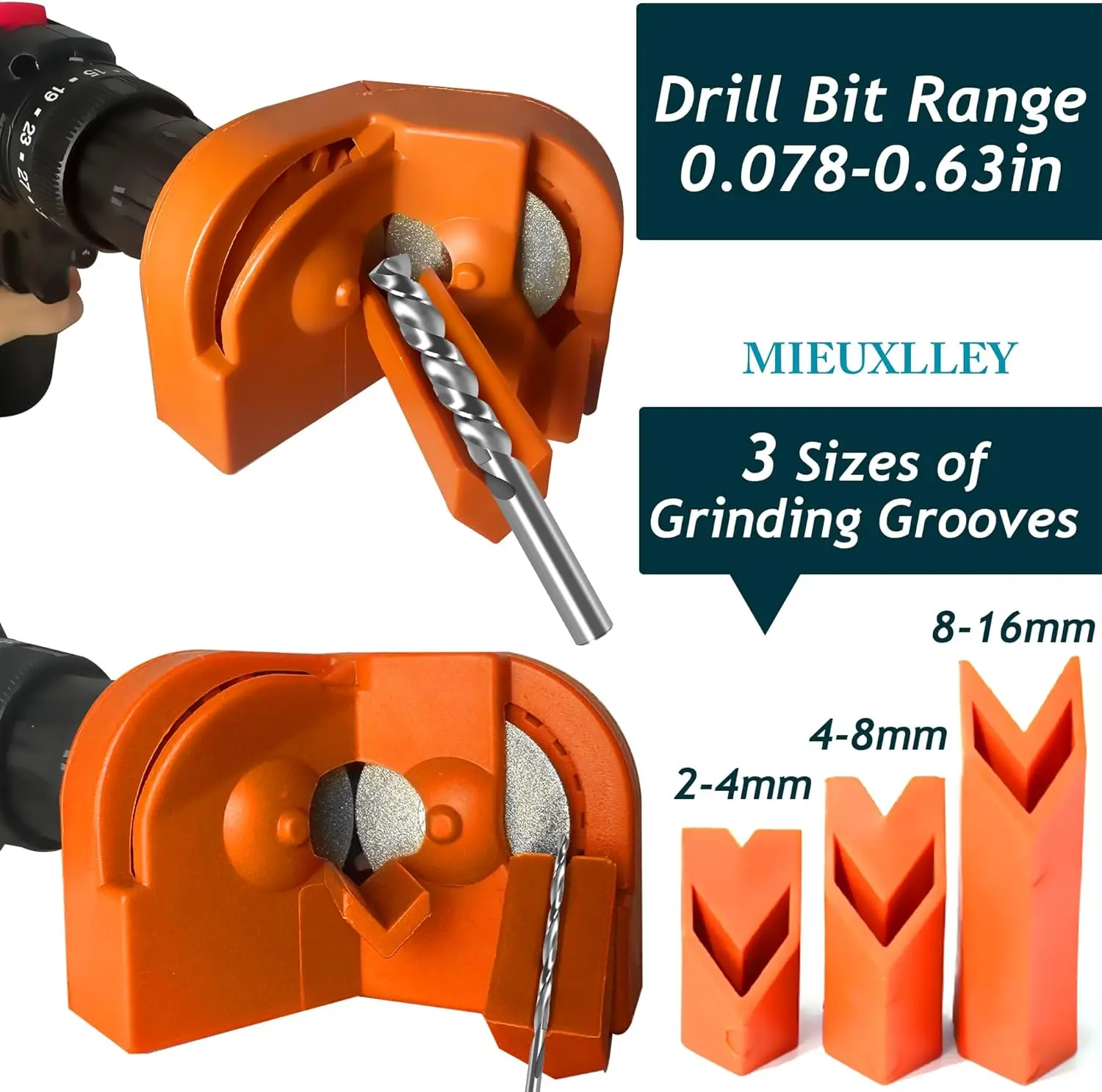 Drill Bit Sharpener Multipurpose Grinding, Electric Impact Drill Knife Sharpener ,Disposable Double-sided Polishing for All Bits