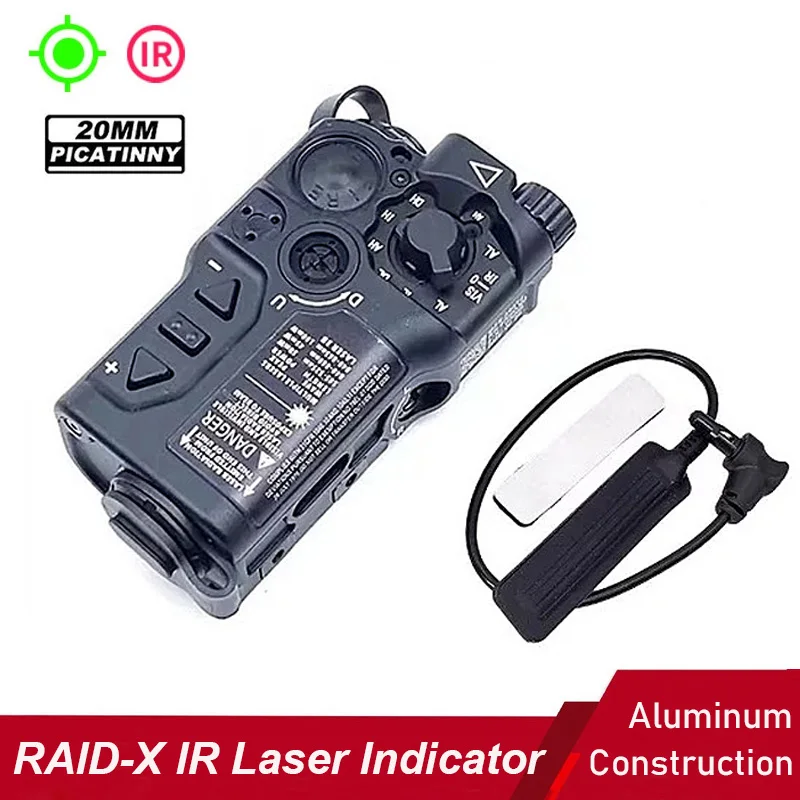

Лазерный индикатор RAID-X IR с видимым зеленым лазерным целеуказателем, полнофункциональный, компактный, алюминиевый, для охотничьих ружей, с креплением Picatinny