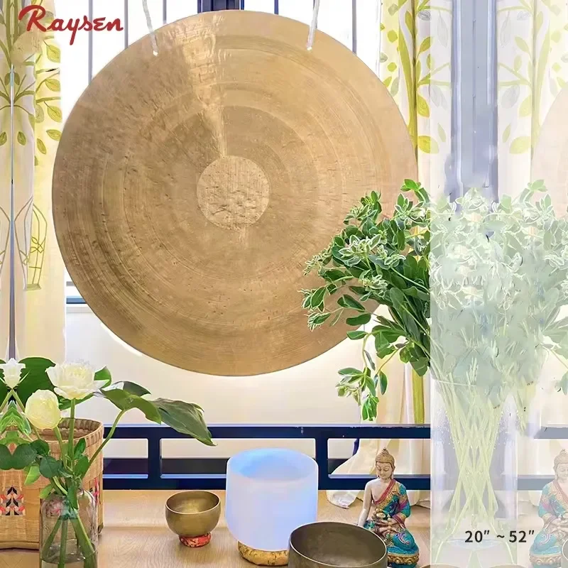 Professional 50cm to 130cm Wind Gong Ancient Series Lion Dance Percussion Instrument Traditional Chinese Brass Gong for Stage