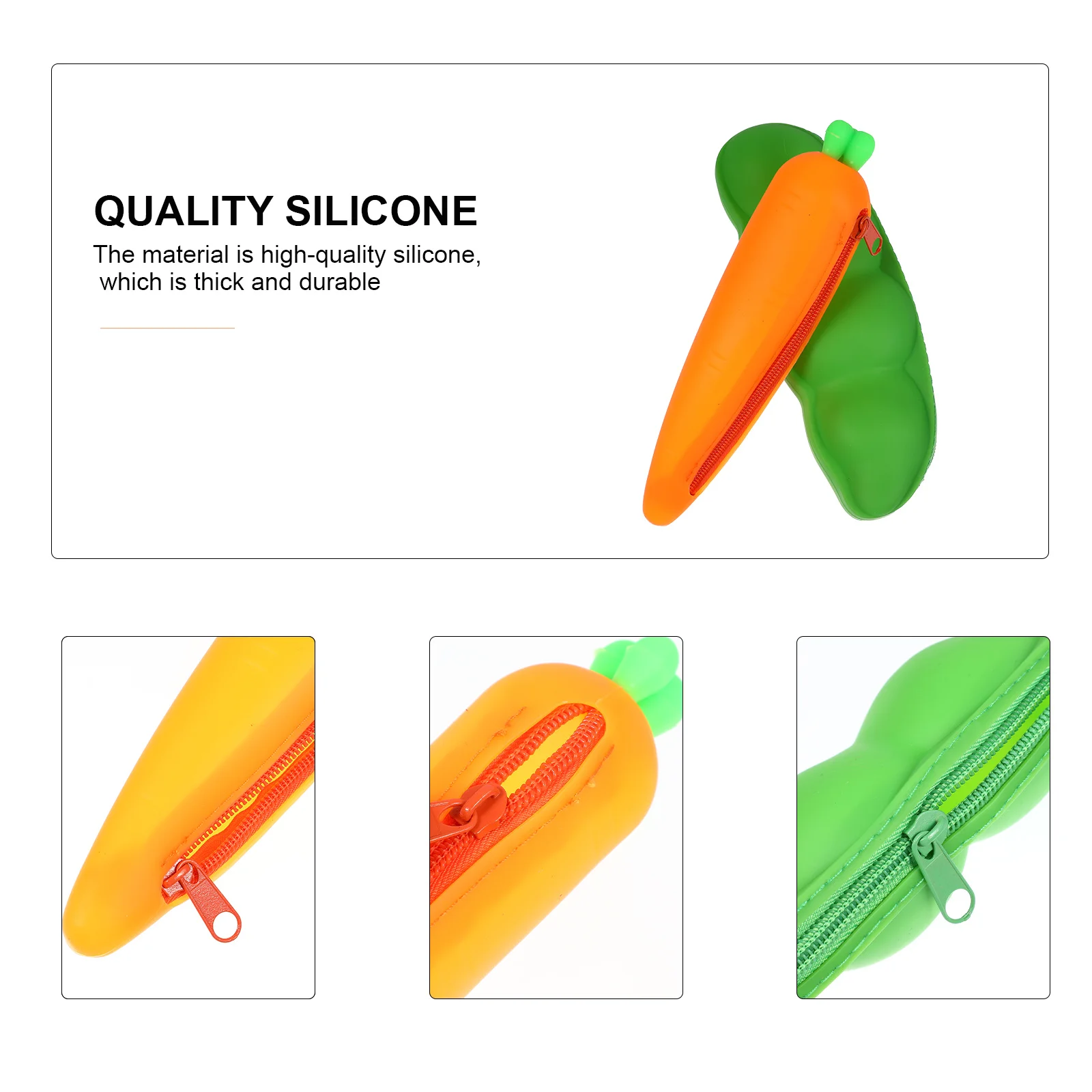 2 قطعة أكياس سيليكون الإبداعية سعة كبيرة مقلمة لطلاب المدارس جميل الكرتون سستة القرطاسية المنظمون حقيبة القلم #2