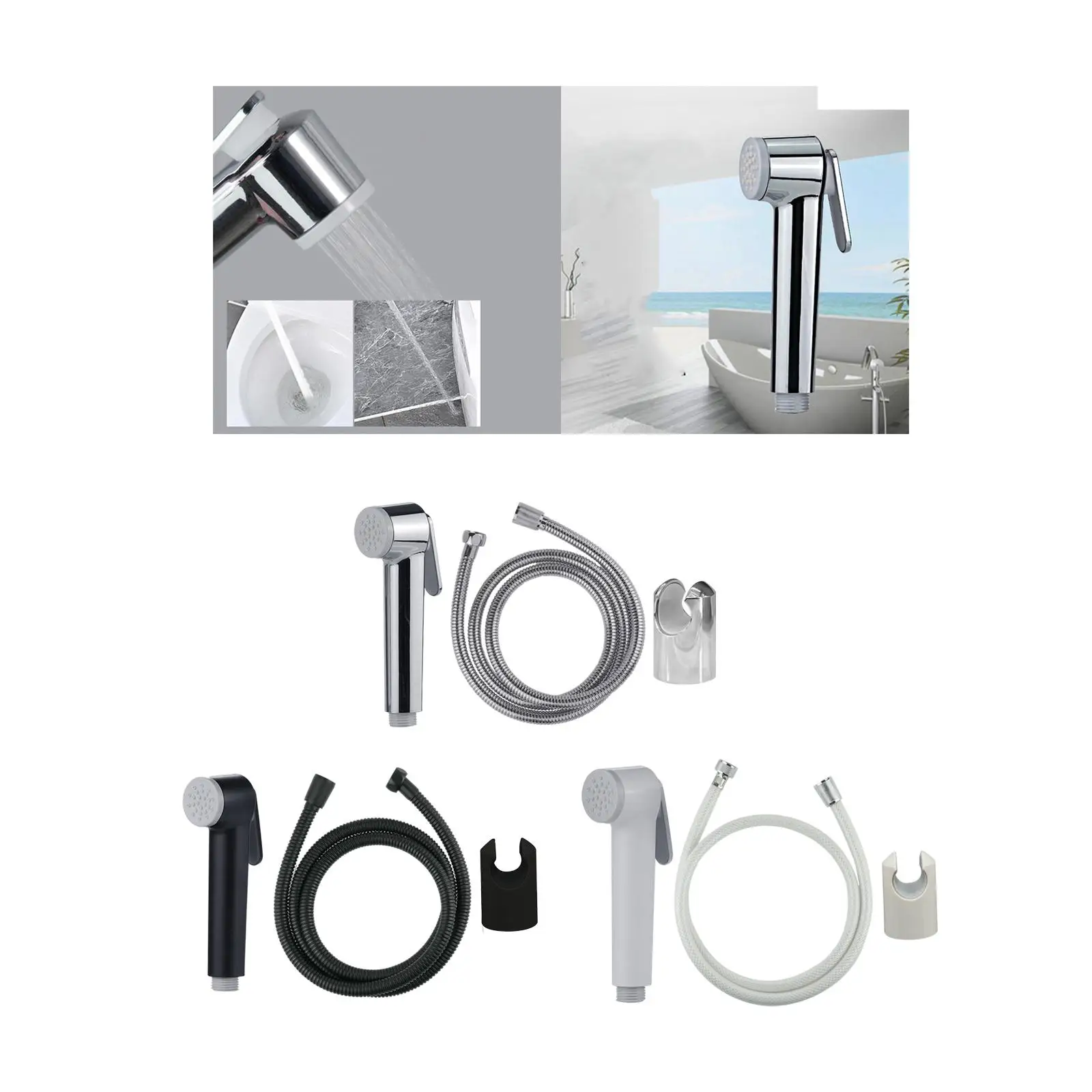 

Bidet Sprayer for Toilet Seat Bidet Attachment for Garden Toilet Floor Bathroom Hand Held Bidet Shower for Self Cleaning