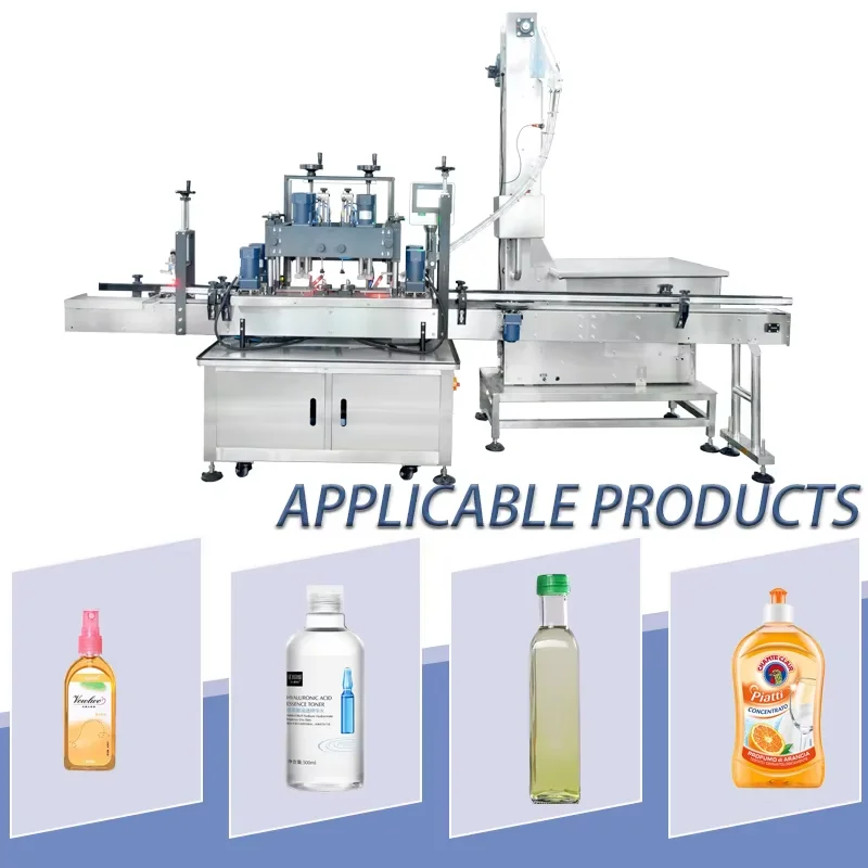 Double Head 4-Wheel High-Speed Capper All Cap Types,  Solutions Cap  Servo Control