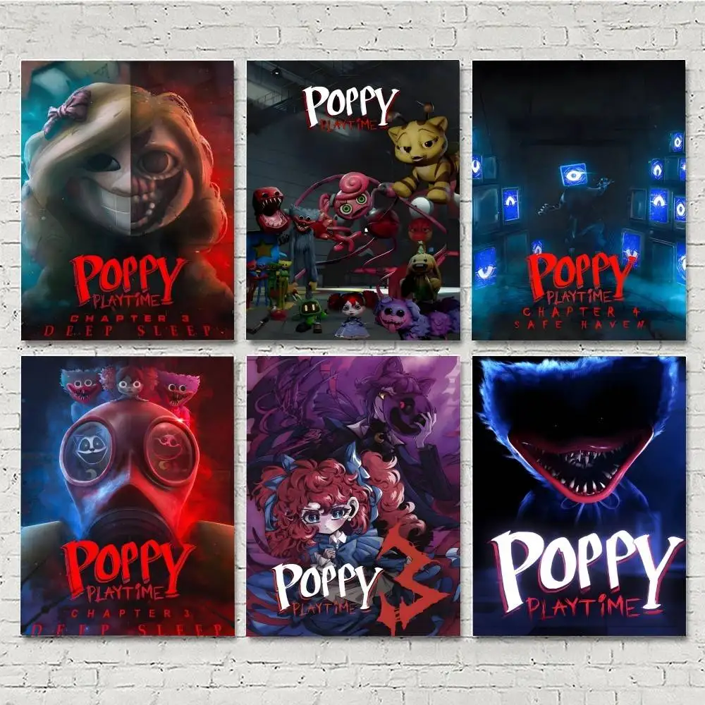 

1 шт. постер с изображением персонажей мультфильма P-poppy P-Play, HD-печать, винтажный настенный декор для дома, кабинета или комнаты.