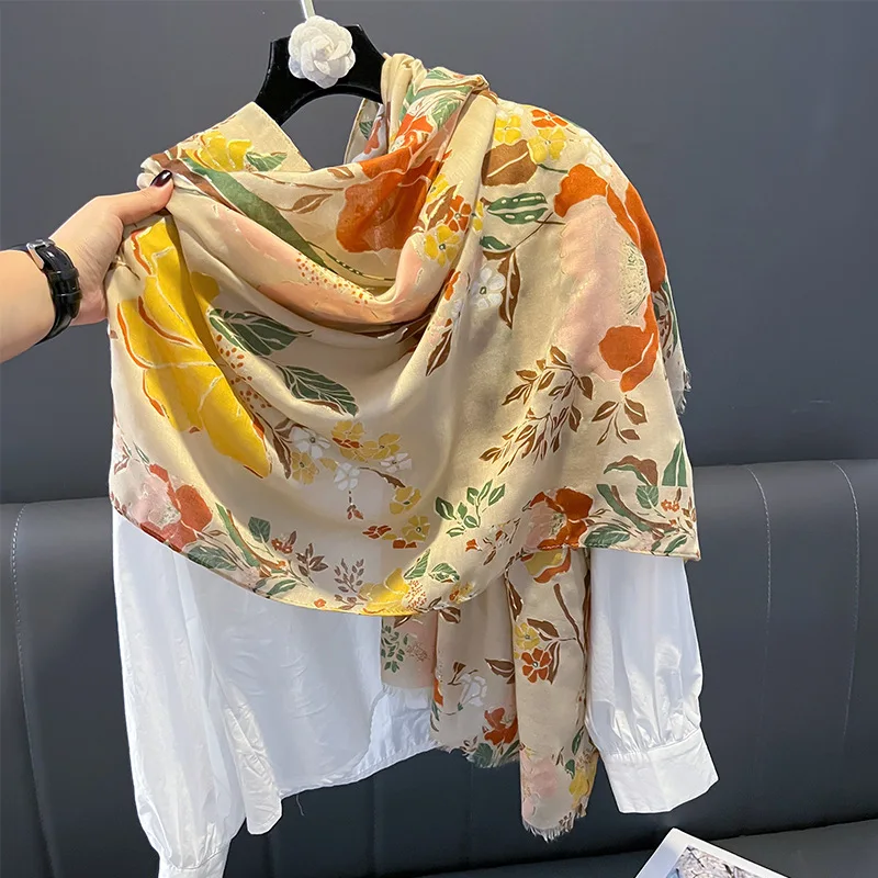 New hawl Women's Summer Sun-Proof Shoulder-Tie Thin Women Scarf Detachable Travel Bohemian Shawl Collar All-match Decoration