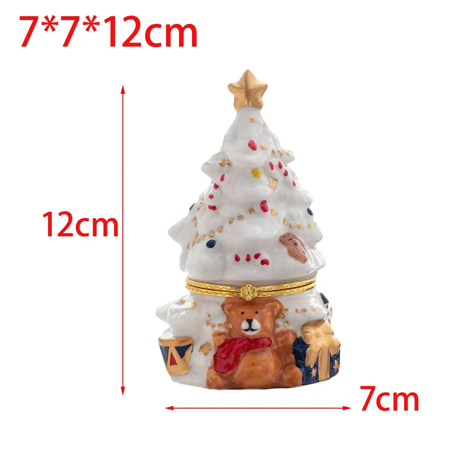 Christmas Tree Jewelry Storage Box Display Case Jewelry Holder Stand Ceramic Organizers Trinket Box for Necklace Ring Family