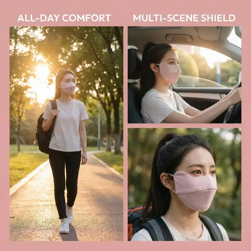 

Mesh Ice Silk Face Mask Breathable UV Lightweight Washable Protection for Outdoor Activities