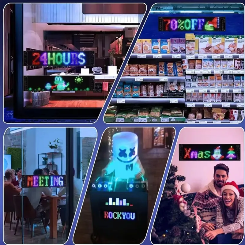 Panel LED Mobil Bluetooth APP LED Matrix Pixel Lampu Malam DIY Layar LED Fleksibel yang Dapat Diprogram Untuk Mobil Toko Hotel Bar