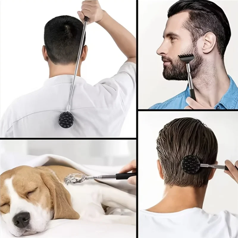 Grattoir à dos extensible en forme de cactus, PVC robuste, adapté aux hommes et aux femmes, utilisation à une main, longueur réglable