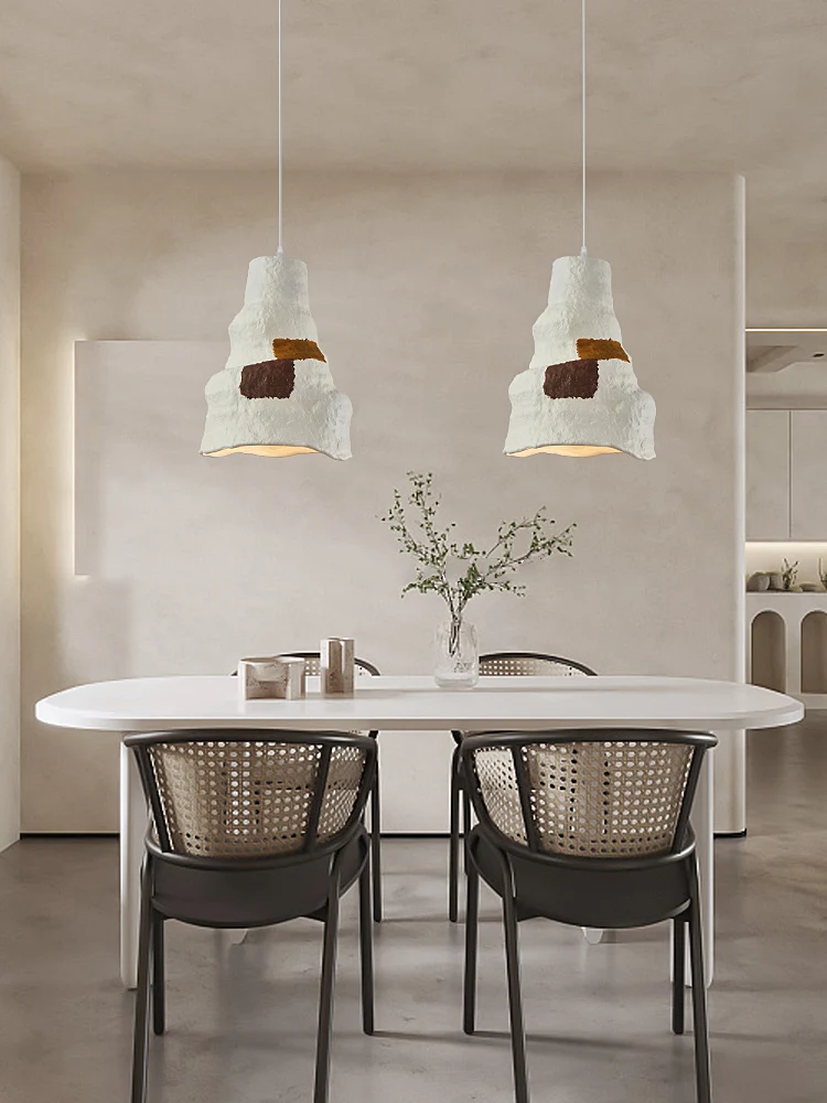 Japanese Wabi Sabi style creative restaurant pendant light Nordic designer bedroom bedside lamp French cream style bar lighting