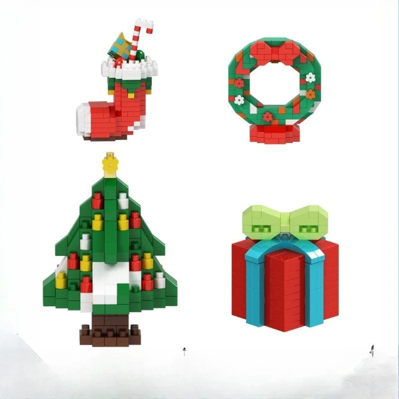 

santa building block christmas Mini Building Blocks Creative Construction Educational Toys for Kids 10 to 12 years old girl gift