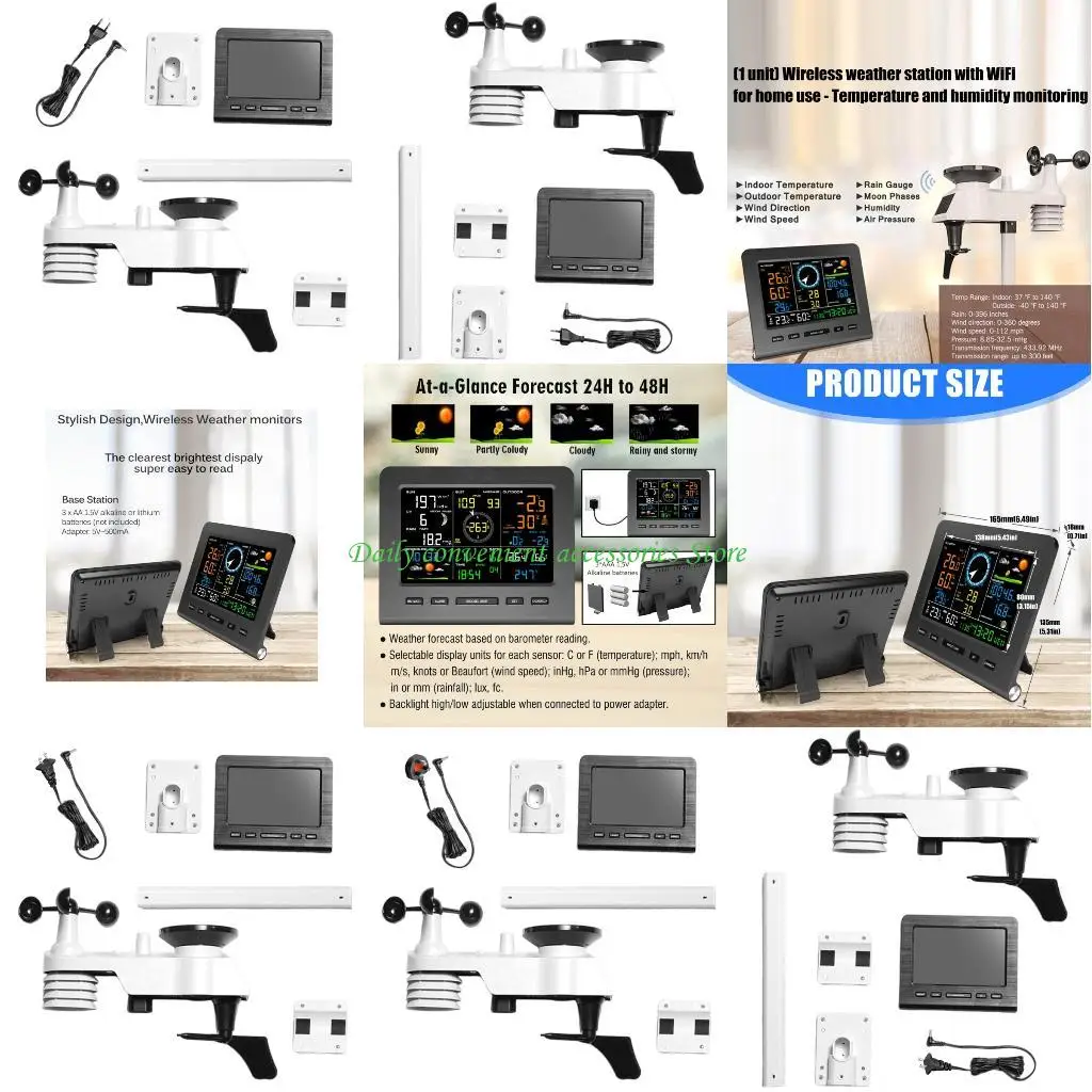 97QB Monitor climático interior con conectividad Wifi Sensores temperatura humedad precisa
