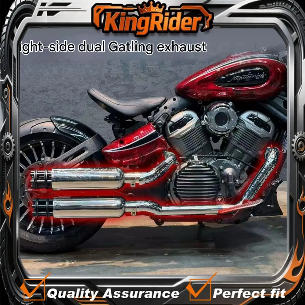 【Supreme quality】BENDA NAPOLEON BOB 450 right-side dual Gatling gun exhaust 450 NAPOLEON BOB napoleon bob 450