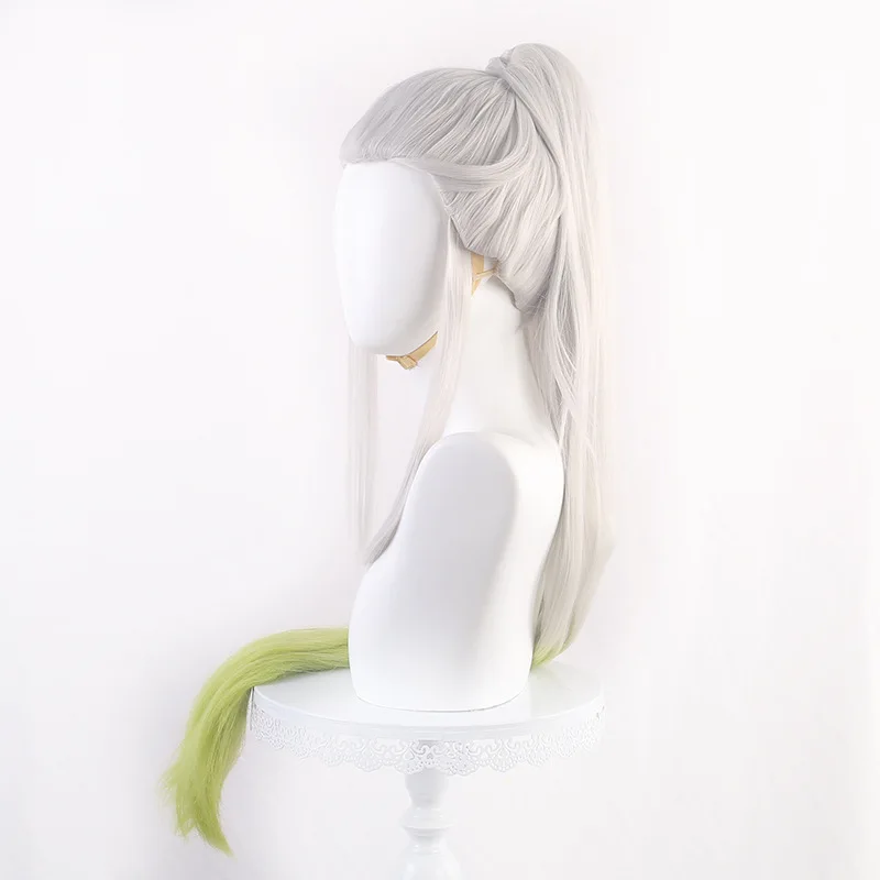 Parrucca cosplay - Grado superiore 6 - Daki - Parrucca cosplay sfumata bianca e verde argento