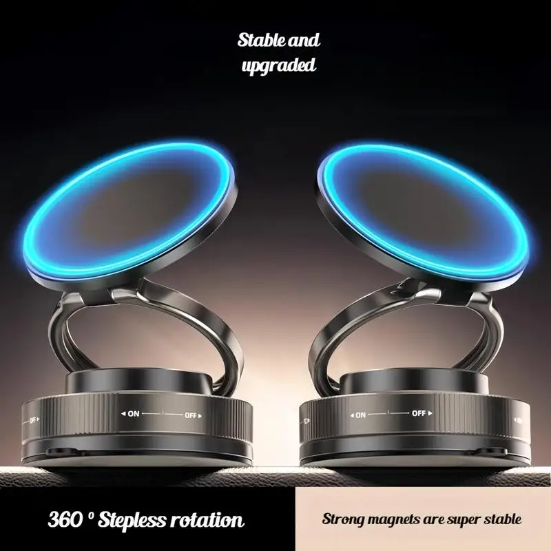 360 °   真空磁気電話ホルダー Magsafe 吸引ジム/ミラー/シャワー/滑らかな表面強力な吸盤自動車電話ホルダー