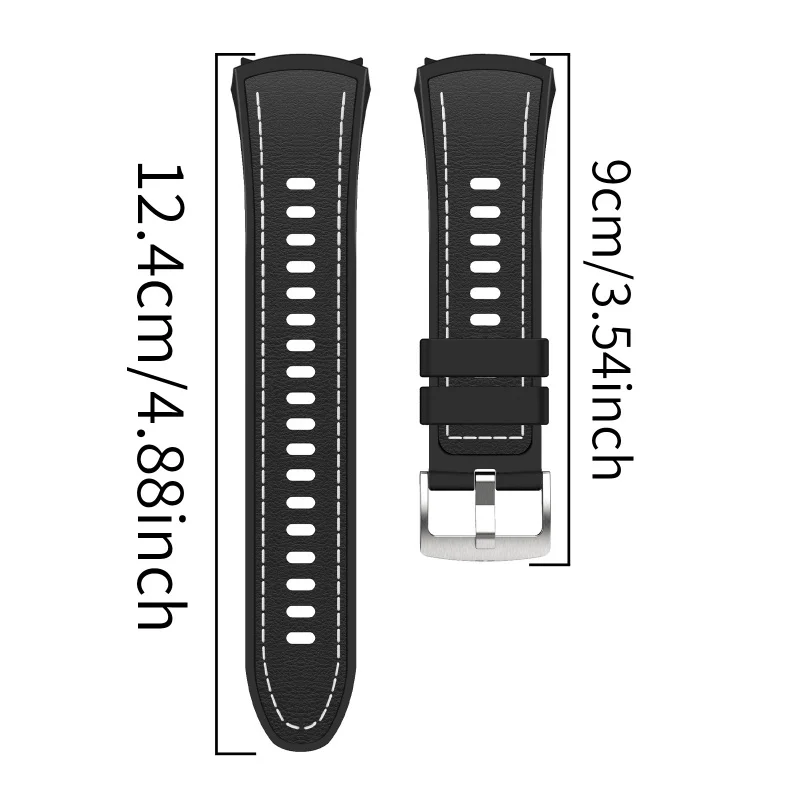 Silikonowy pasek z metalową klamrą do Huawei Watch 5 (46 mm), regulowany, stylowy, bezpieczny, wykonany z wysokiej jakości materiałów, akcesorium do smartwatcha. — zdjęcie produktu 2