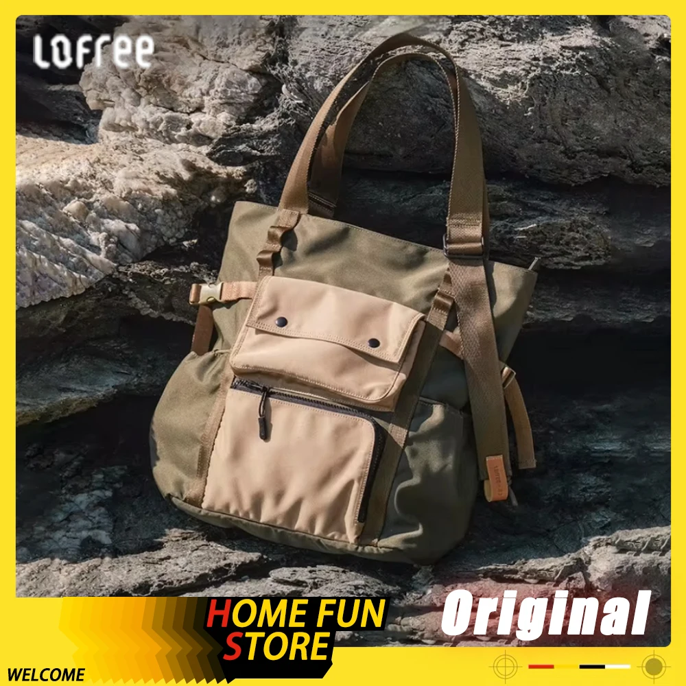 

Lofree Tote Bag Large-Capacity Waterprof Satchel Original Niche Japanese One-Shoulder Layered Commuter Cloth Bag Outdoor Gifts