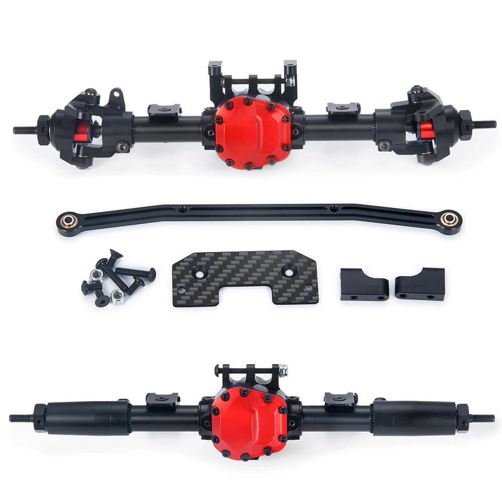 YEAHRUN Metal Front Rear Axle Straight Complete Axle for Axial SCX10 II AX90046 90047 90027 90028 1/10 RC Rock Crawler Car Parts