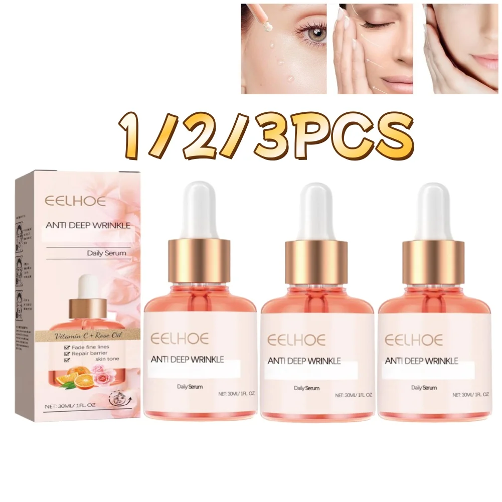 

1/2/3pc Deep Anti Wrinkle Serum Rose Oil VC Anti-Aging Essence Improve Fine Lines Lifting Shrink Pores Moisturize Face Skin Care