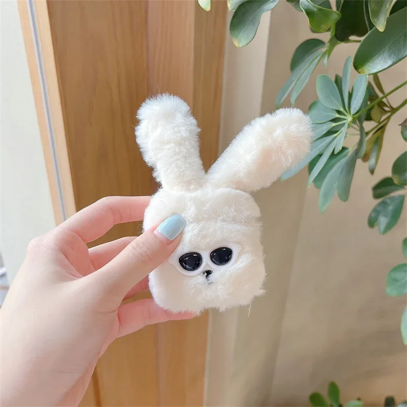 Plush Sunglasses Puppy Earphone Case for AirPods 1 2 Pro Soft Cute Fluffy Rabbit Case Bluetooth Charging Box for Air Pods 3 Pro2