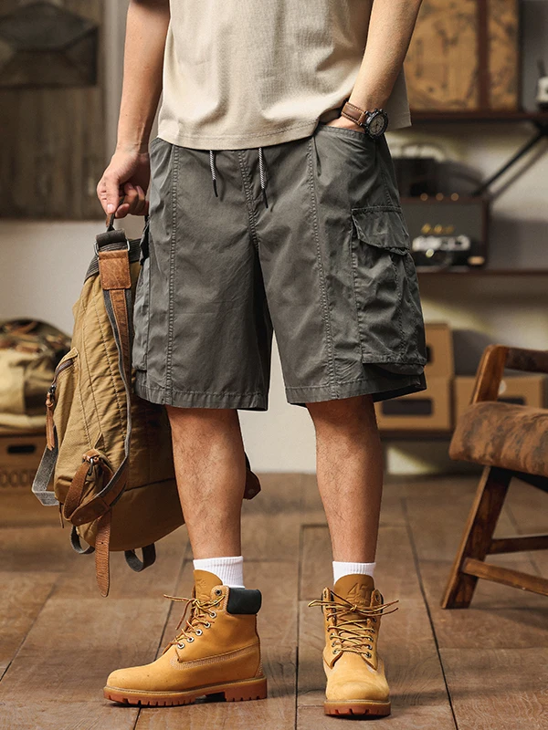 

Повседневная рабочая одежда American Sle, мужские летние новые трендовые свободные универсальные брюки пять четвертей, дышащие хлопковые нейлоновые брюки