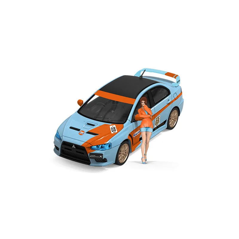 

1:64 Mitsubishi EVO 10th generation, Gulf oil, simulation alloy car model