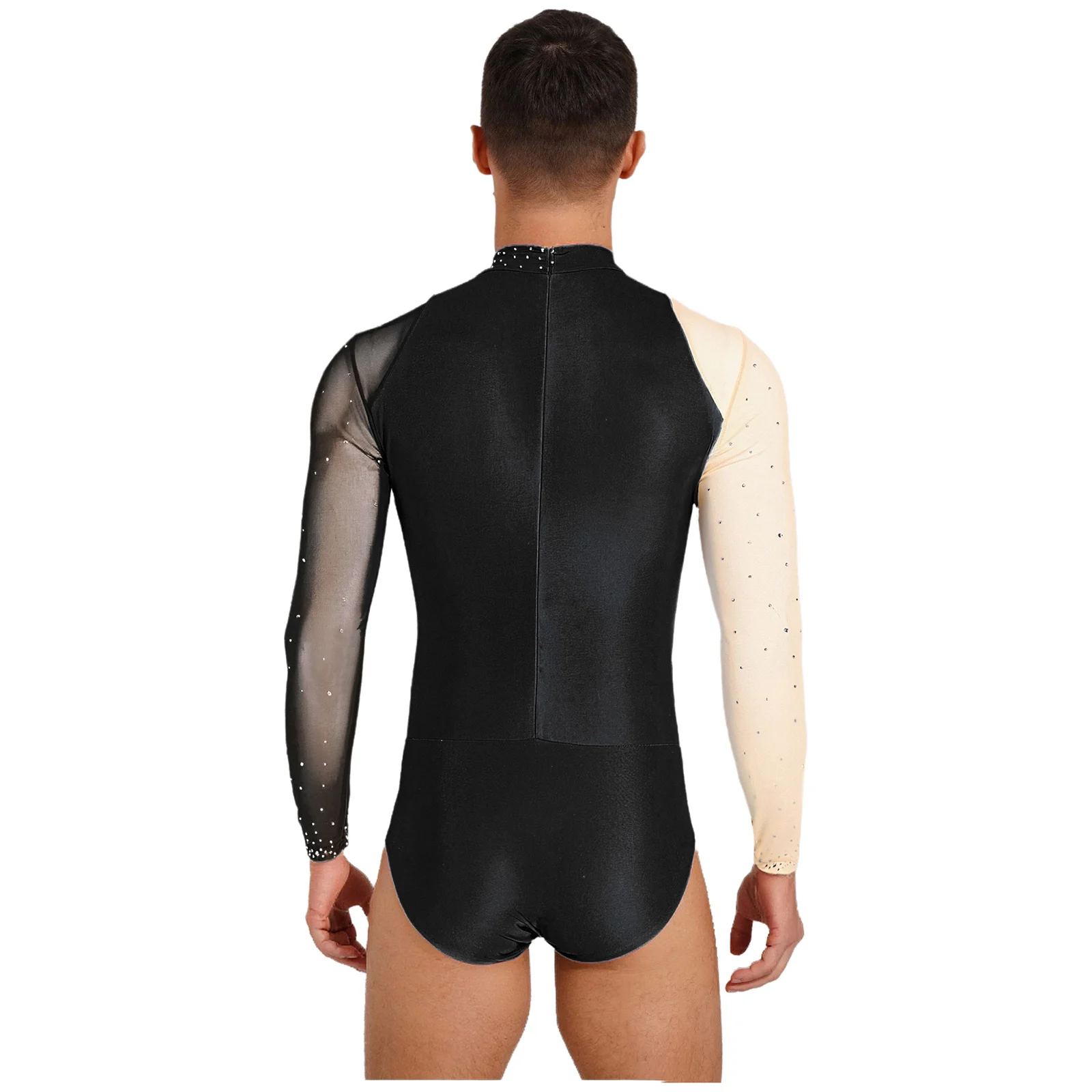 Męski trykot baletowy gimnastyczny do łyżwiarstwa figurowego, strój do tańca, kostium sceniczny, kombinezon z dżetami, strój treningowy, kombinezon konkursowy