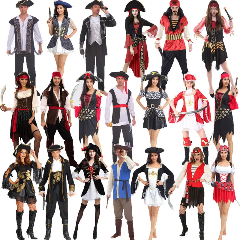 

Halloween Annual Meeting Adult Cosplay Pirate of the Caribbean Captain Jack Couple Show Dress Up