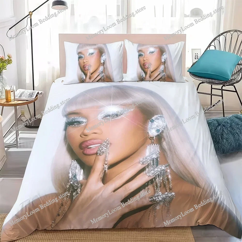 

Singer C-Cardi B Am I the Drama Duvet Cover Set Home Style Bedding Soft Laundry Cotton Bed Student Dormitory Gift Home Textile96