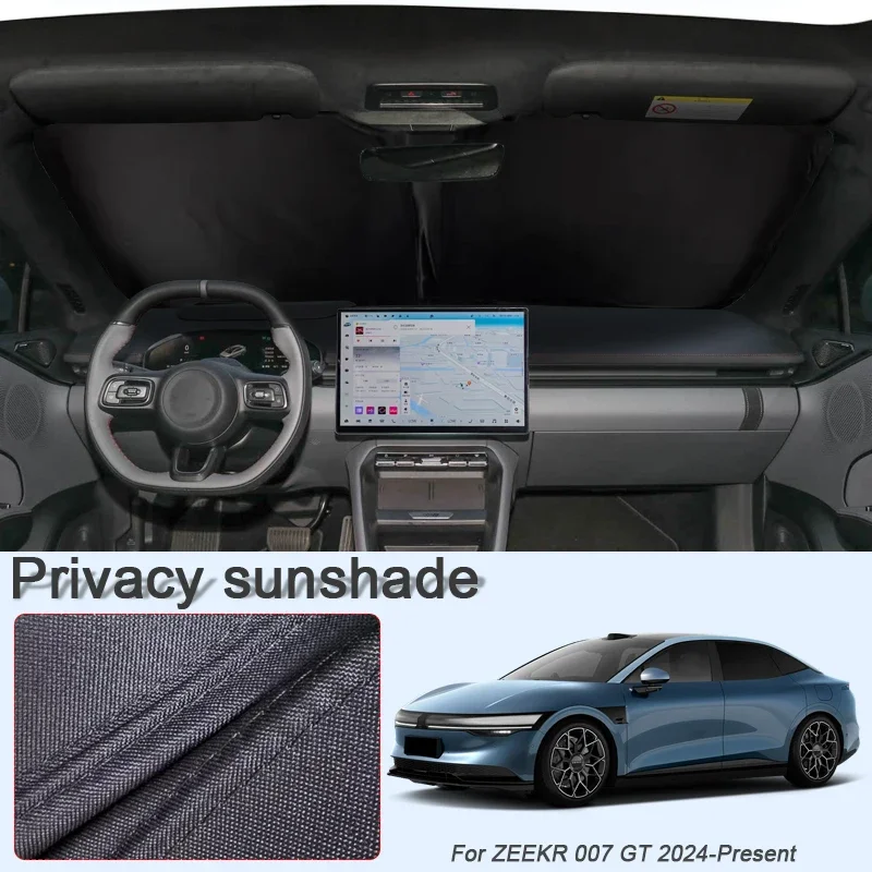 For ZEEKR 007 GT 2024-Present Car Black Window Privacy Sunshade Anti-UV Heat Insulation Protect Cover Interior Accessory