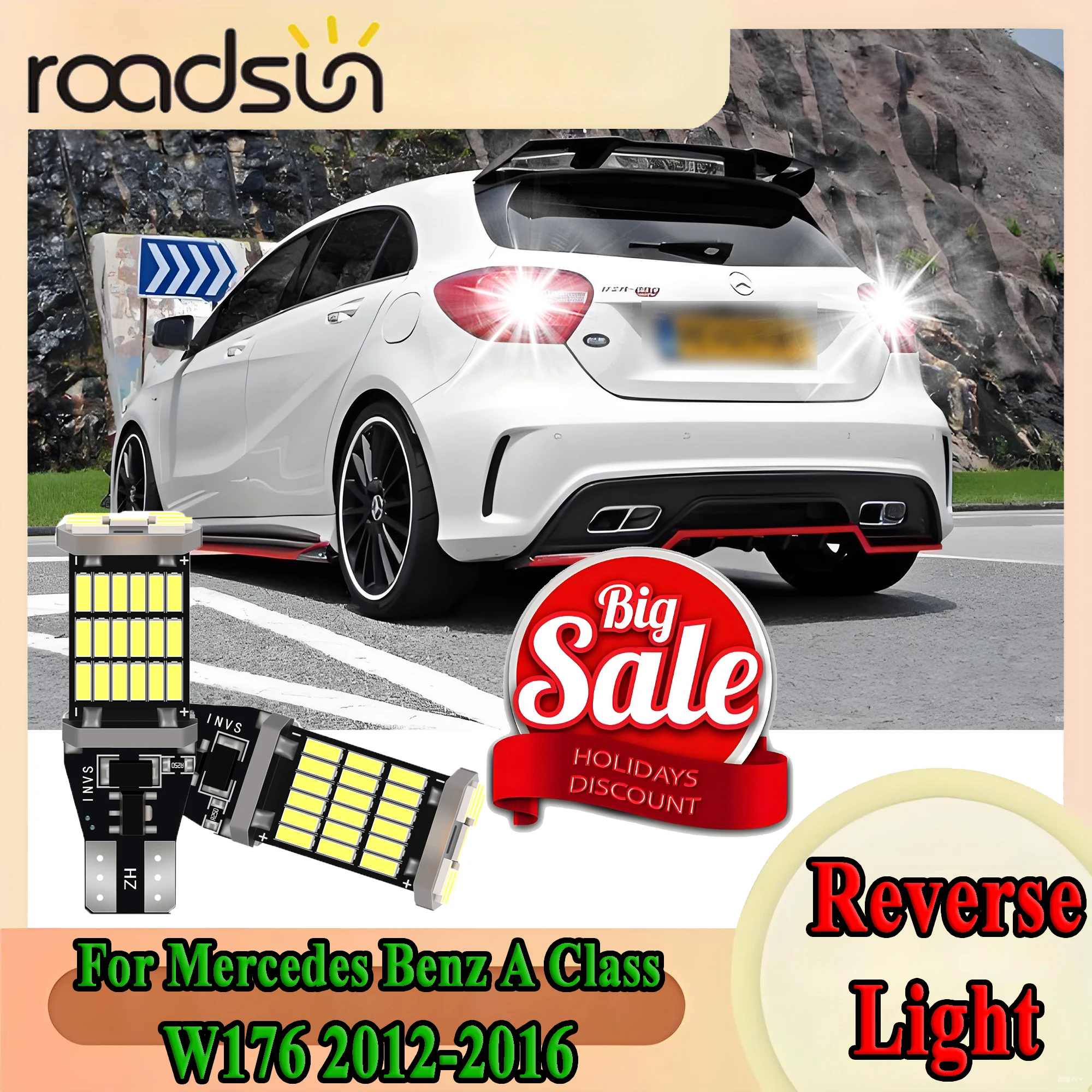2PCS Canbus Car LED Reverse Light Super Bright For Mercedes Benz A Class W176 Accessories 2012 2013 2014 2015 2016 Backup Lamp