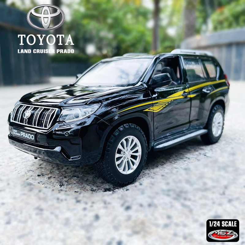 1:24 Toyota Land Cruiser Prado oryginalne pudełko aluminiowy model samochodu ręcznie robiona dekoracja kolekcja zabawka praktyczny prezent odlewania