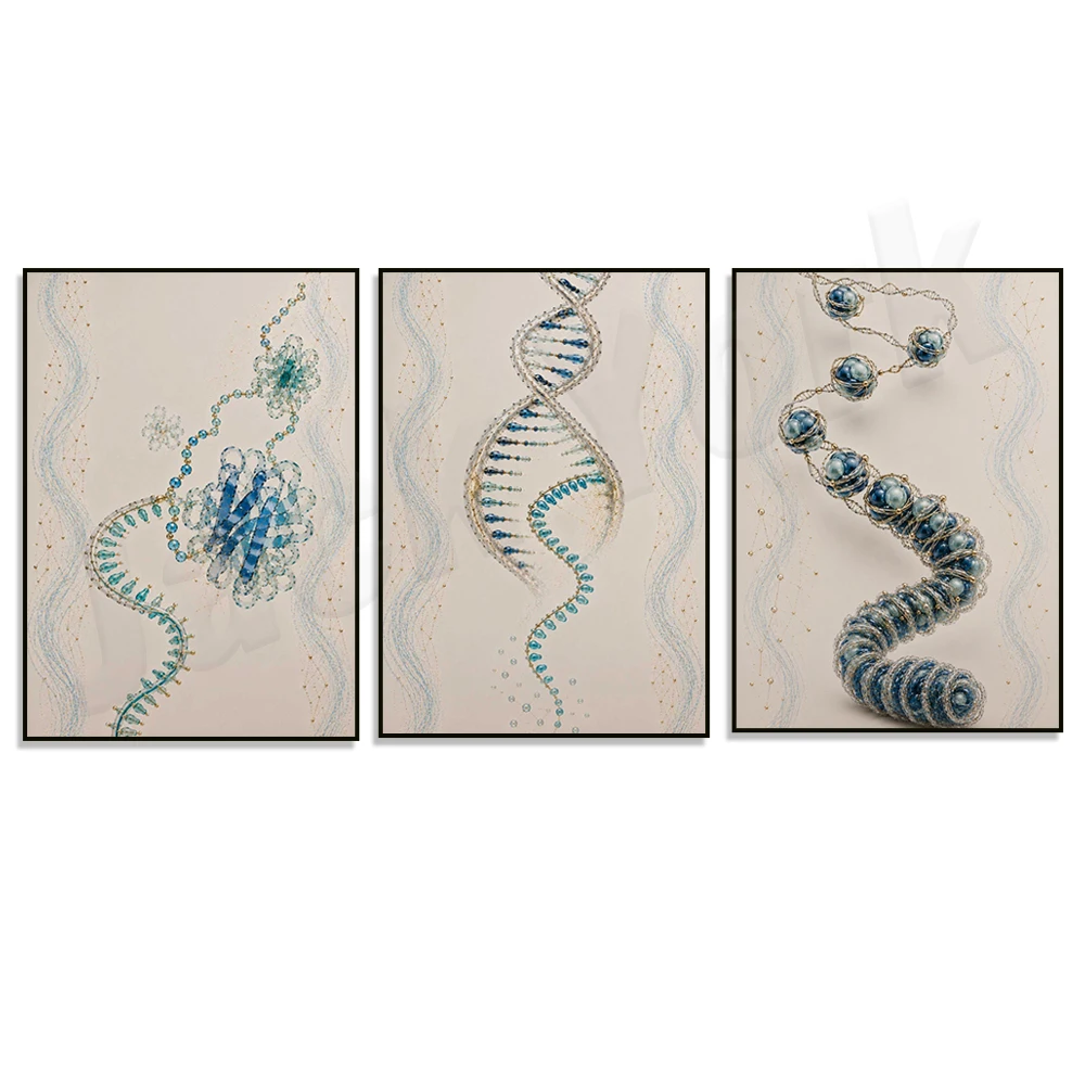 Chromatin genetics art prints, gene expression canvas prints, molecular biology decorative posters
