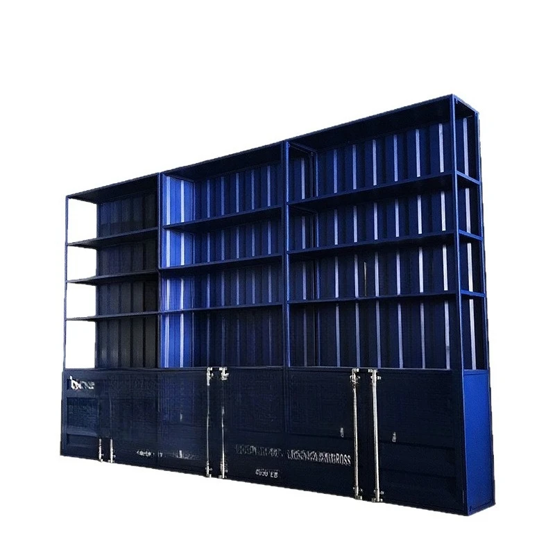 

Industrial style floor-to-ceiling wine cabinet, bar retro locker, restaurant front desk tobacco and alcohol display cabinet