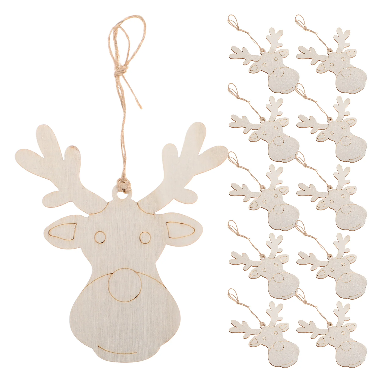 

20Pcs Christmas Wooden Hanging Pendants Fine Carving Craft DIY Painted Wood Tags Reusable Christmas Tree Ornaments Perfect