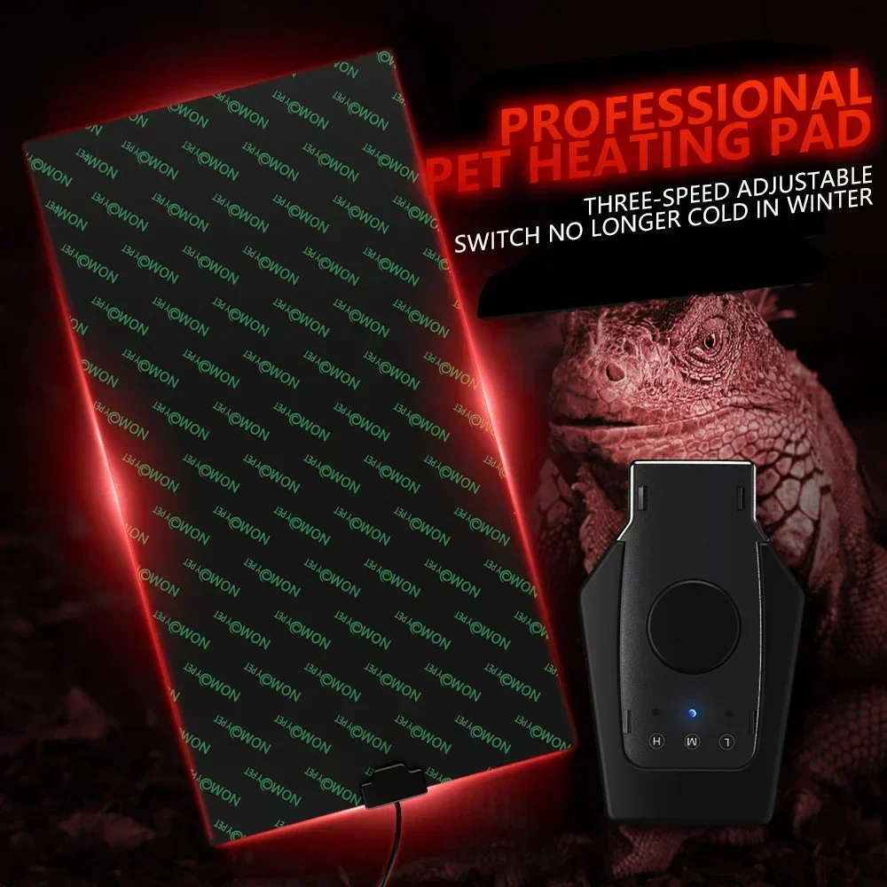 Reptile Heating Pad for Lizard Turtle Heater Reptiles Warm Adjustable Temperature Controller Mat Amphibian Insulation Supplies