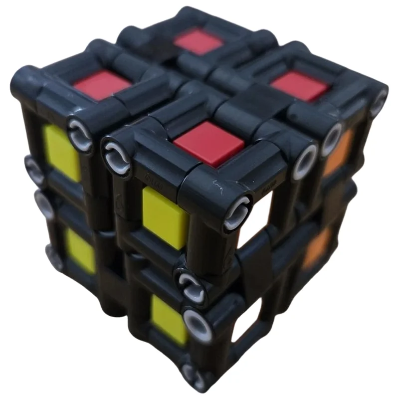 MOC Building Blocks Optical Illusion Cube Modern Geometric Desk Sculpture DIY Assembly Brick Set Desktop Collectible Display