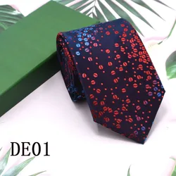 InjGravatas pour hommes, bleu, vert et orange, Paisley, coupe florale, mariage, lieu de travail, mince, nouveau style, mode masculine, 7.5cm