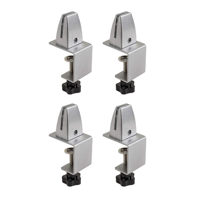 4Pcs Sneeze Guard Clamp Bracket Desk Partition Clamp For 1/8Inch To 1Inch Thick Acrylic Panels Adjustable C Shape Clamp