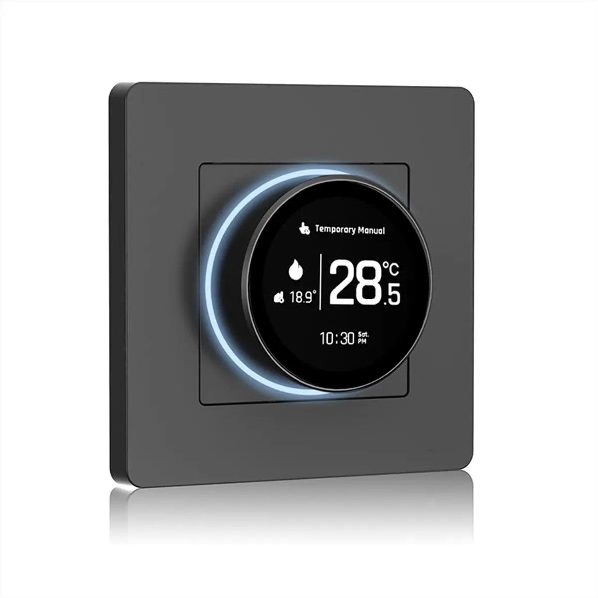 TuyaZigBee Smart Knob Thermostat Star Ring Series Temperature Controller Water Boiler Electric Heating with Black