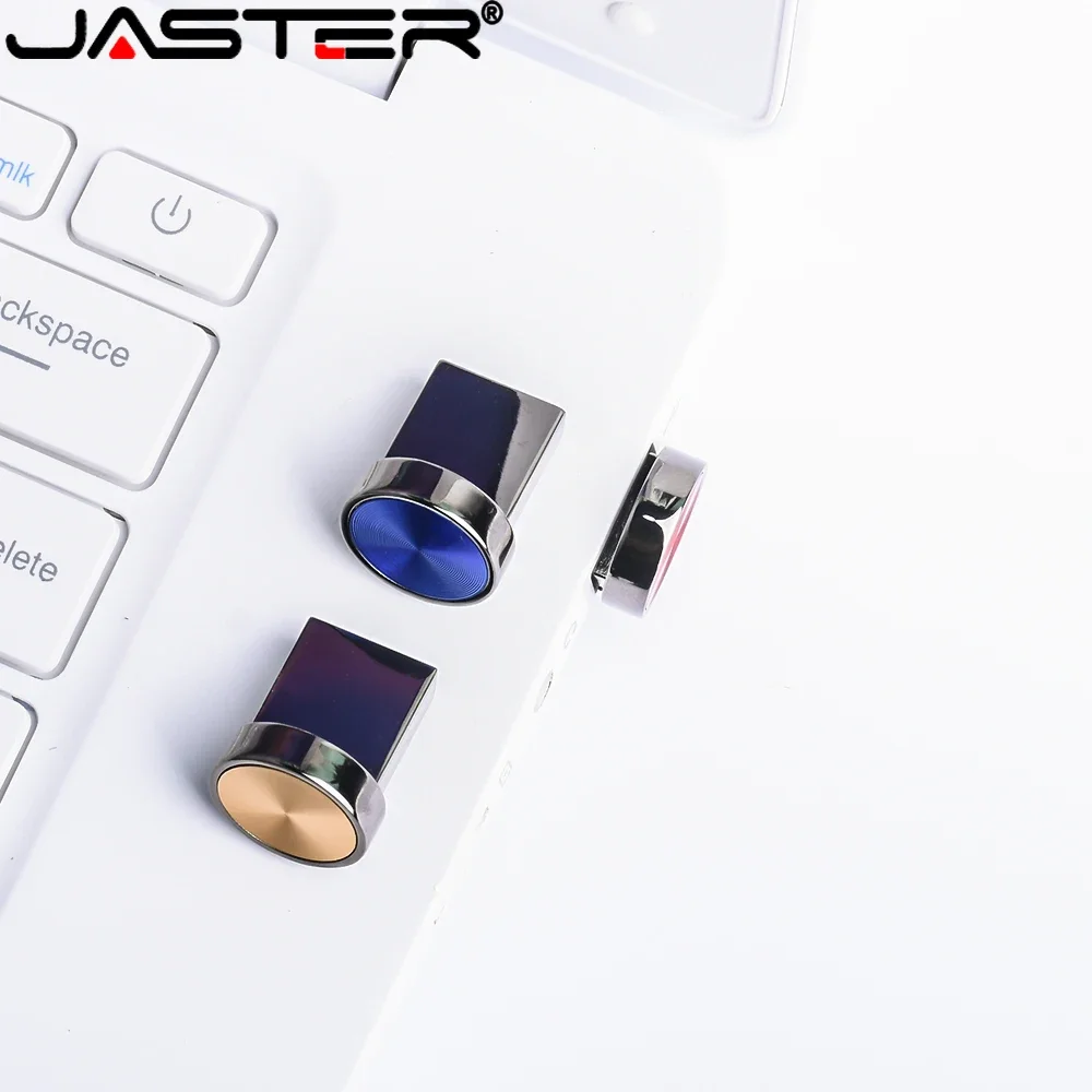 JASTER Mini กระดุมโลหะ USB แฟลชไดรฟ์64GB หน่วยความจำ32GB สีดำแฟลชไดร์ฟ16GB Silver ดินสอสีแดงไดรฟ์8GB