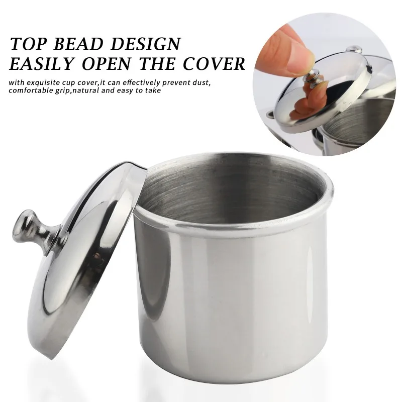 Edelstahl Nagel Waschen Stift Tasse Acryl Pulver Flüssigkeit Container Schüssel Deckel Schüssel mit Kappe Maniküre Sterilisierte Ausrüstung Werkzeuge