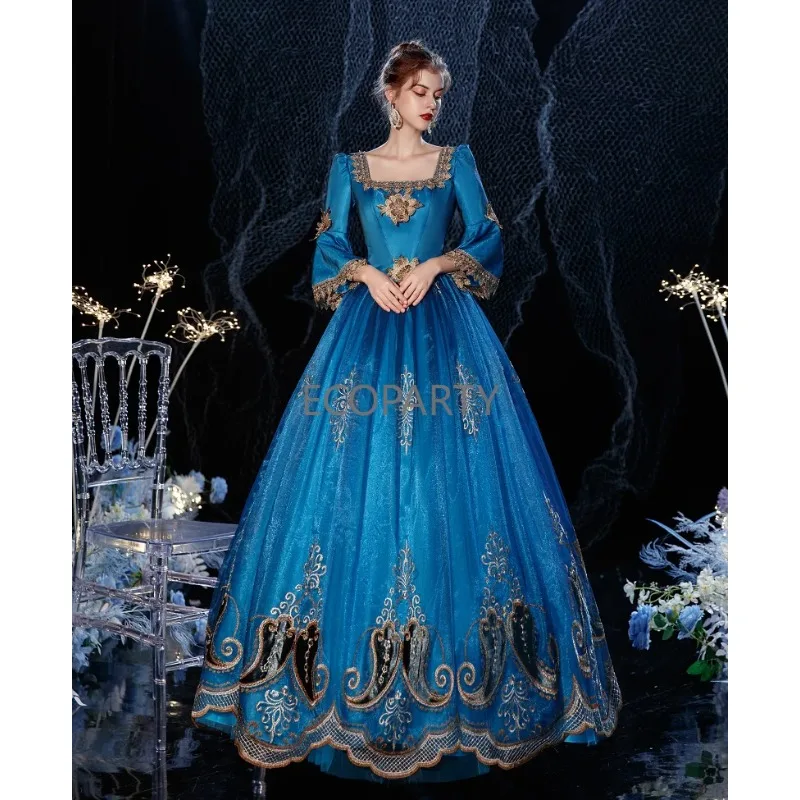 New 18th Blue Victorian Court  Retro Baroque Clothing Renaissance Vintage Inspired Rococo Marie Antoinette Costume Prom Dress