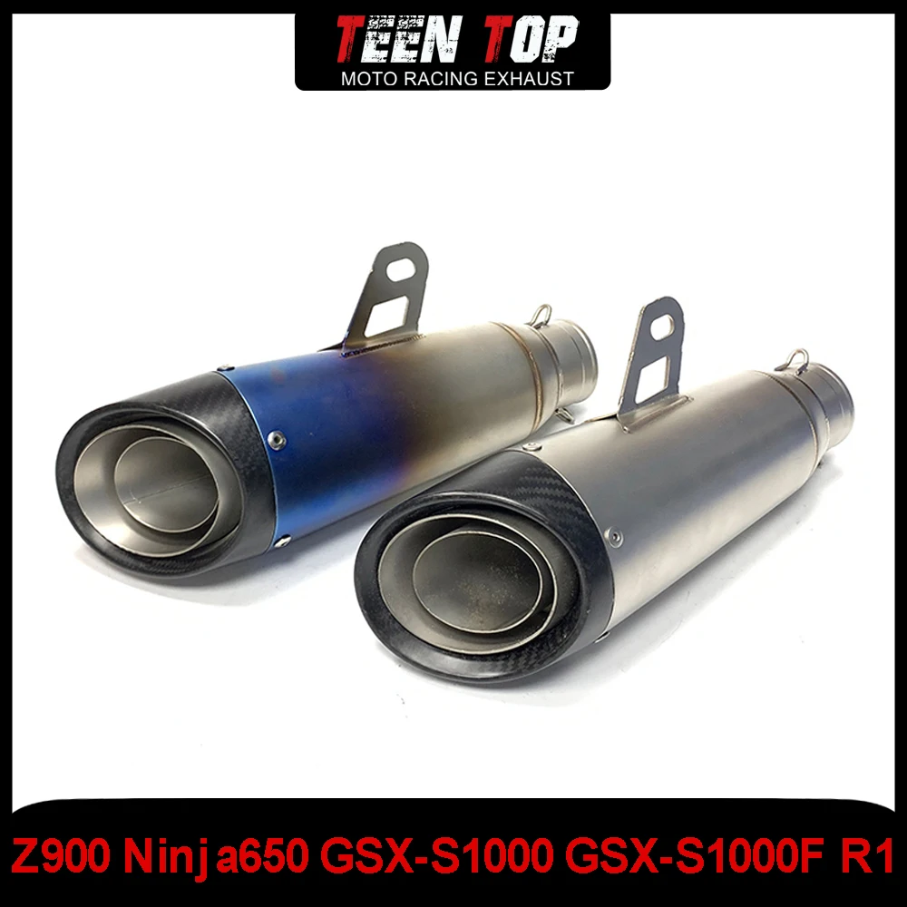

Motorcycle Escape Exhaust Muffler Universal Modified 51MM Z900 Ninja650 GSX-S1000 GSX-S1000F R1 Moto Bike Silencer