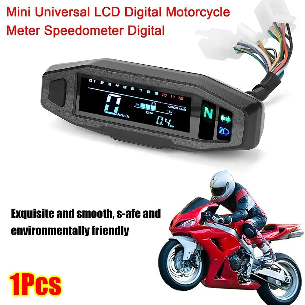 

1Pcs New Universal Motorcycle Speedometer Tachometer Meters LCD Digital Dashboard Waterproof Black Instrument Cluster