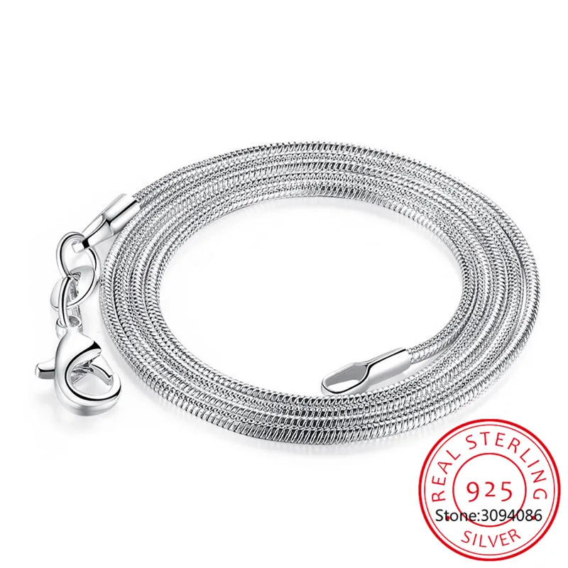 10pcs/lot Promotion! Wholesale 925 Sterling Silver Necklace Silver Fine Jewelry Snake Chain 2MM 16-30inch Necklace for Women Men