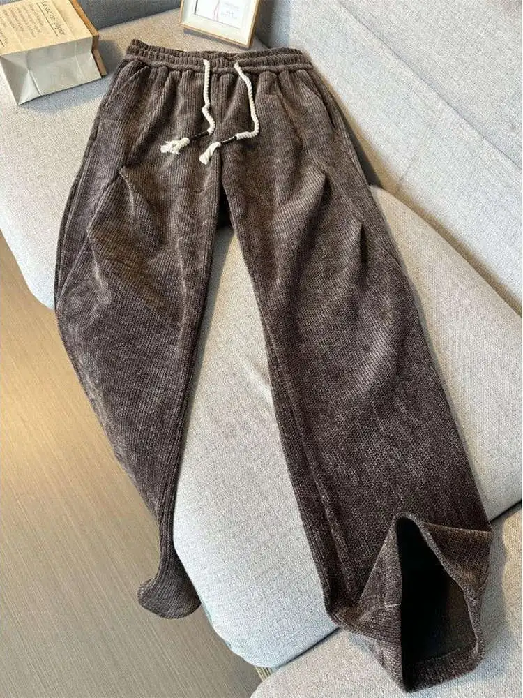 

Men's Winter Straight Leg Casual Pants American Sle Autumn Winter Cheered Polyester Fiber Straight Cut Trousers